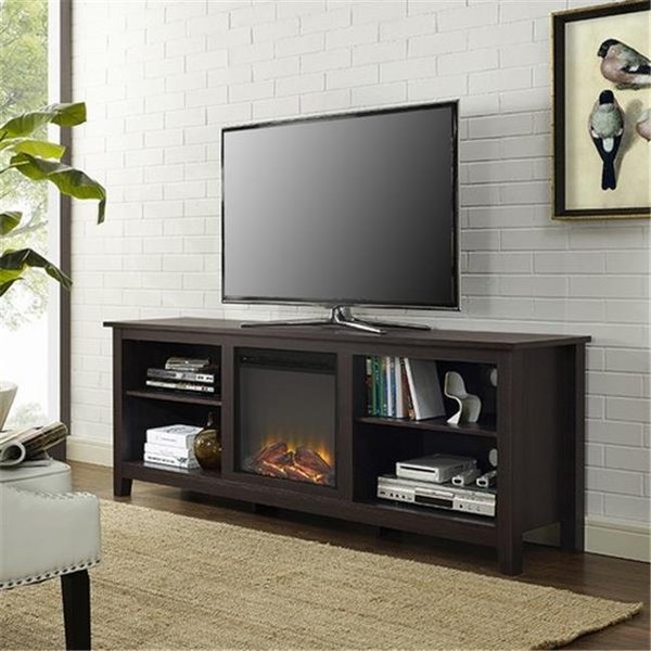 Walker Edison Furniture Walker Edison W70FP18ES 70 x 24 in. Fireplace TV Stand - Espresso W70FP18ES